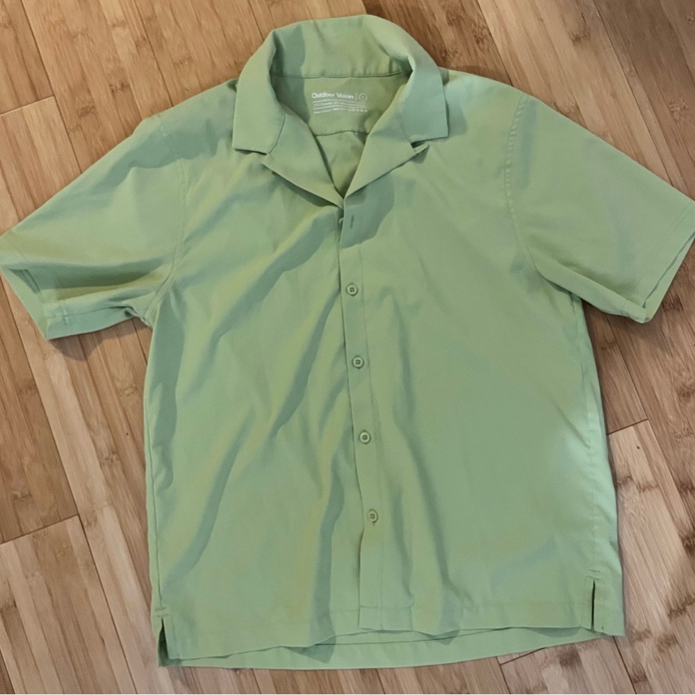 Outdoor Voices Light Green Button Down Shirt